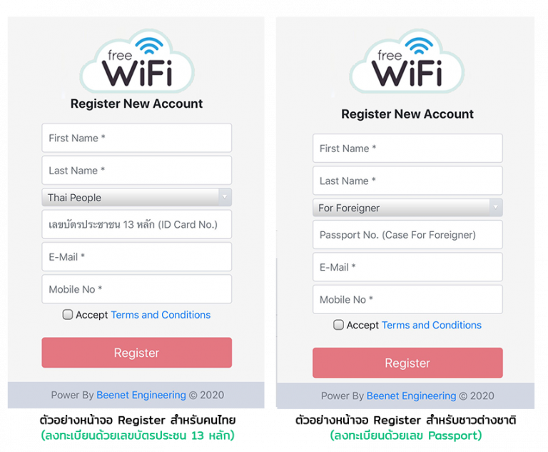 ระบบลงทะเบียนการใช้งาน wifi ผ่านเลขบัตรประชาชน (self register with ID Card) ENGINEERING