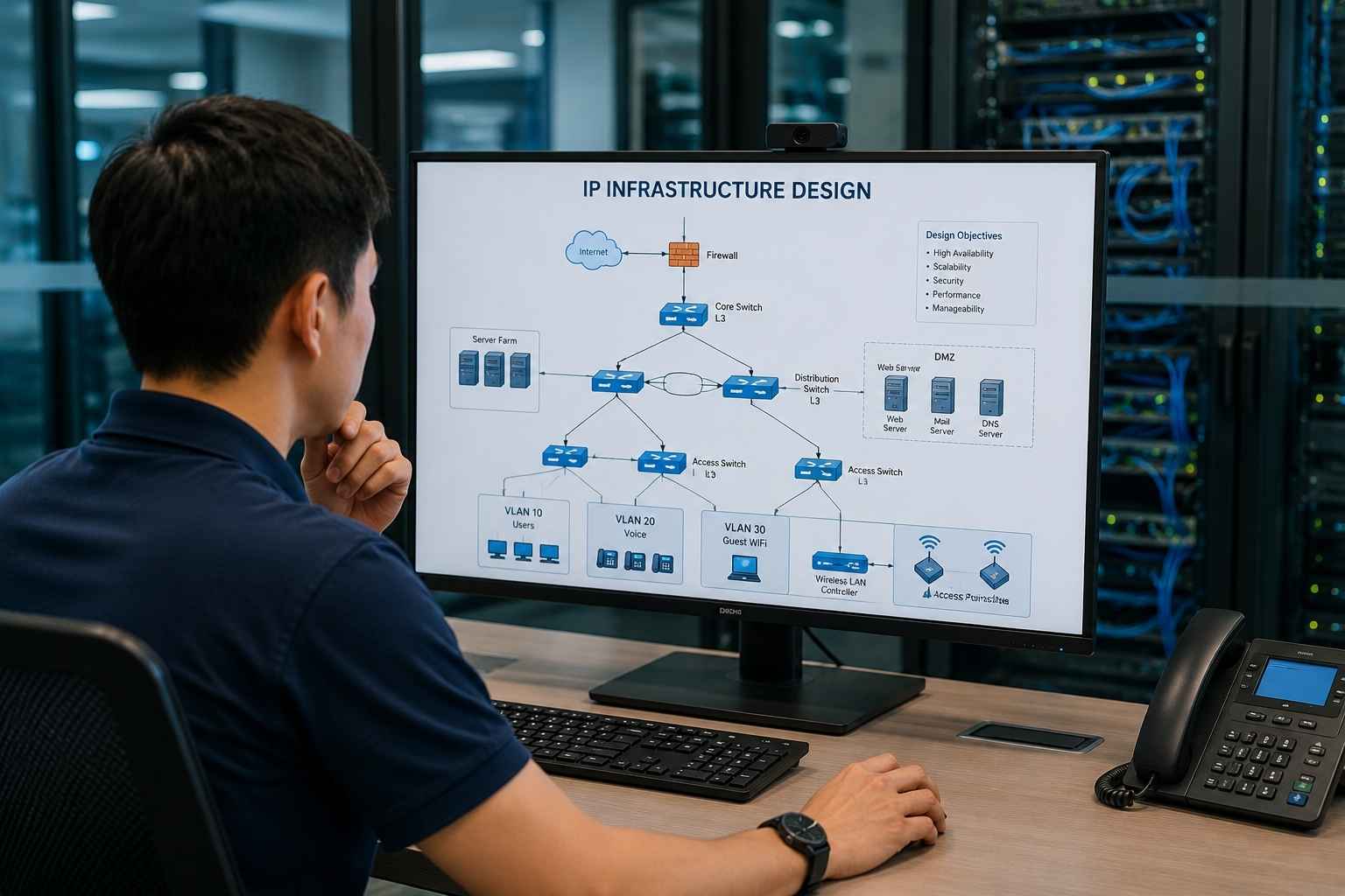 Ip Infrastructure ออกแบบโครงสร้างระบบเครือข่ายองค์กร (Network Infrastructure Design) | IP ...